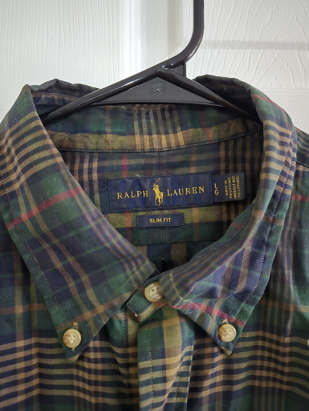 Ralph Lauren Green and Navy Plaid Button-Down Shirt